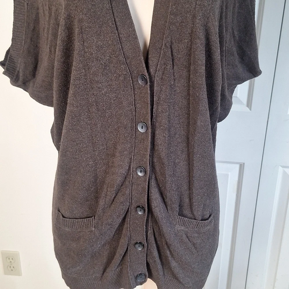 Kenneth Cole Reaction Dark Brown Knit Cardigan Size Small - Picture 2 of 10